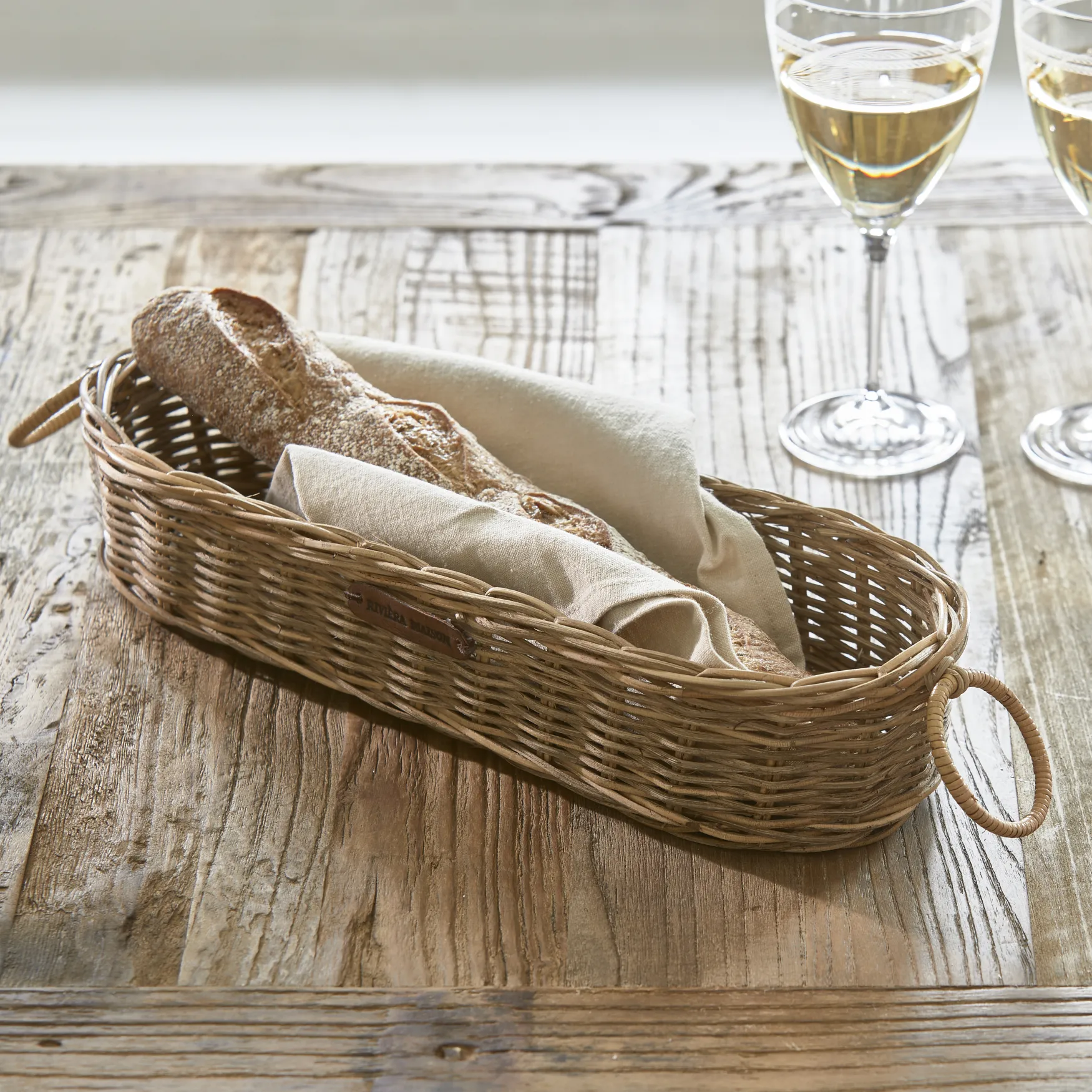 Hot Rivièra Maison Rustic rattan fresh baquette basket