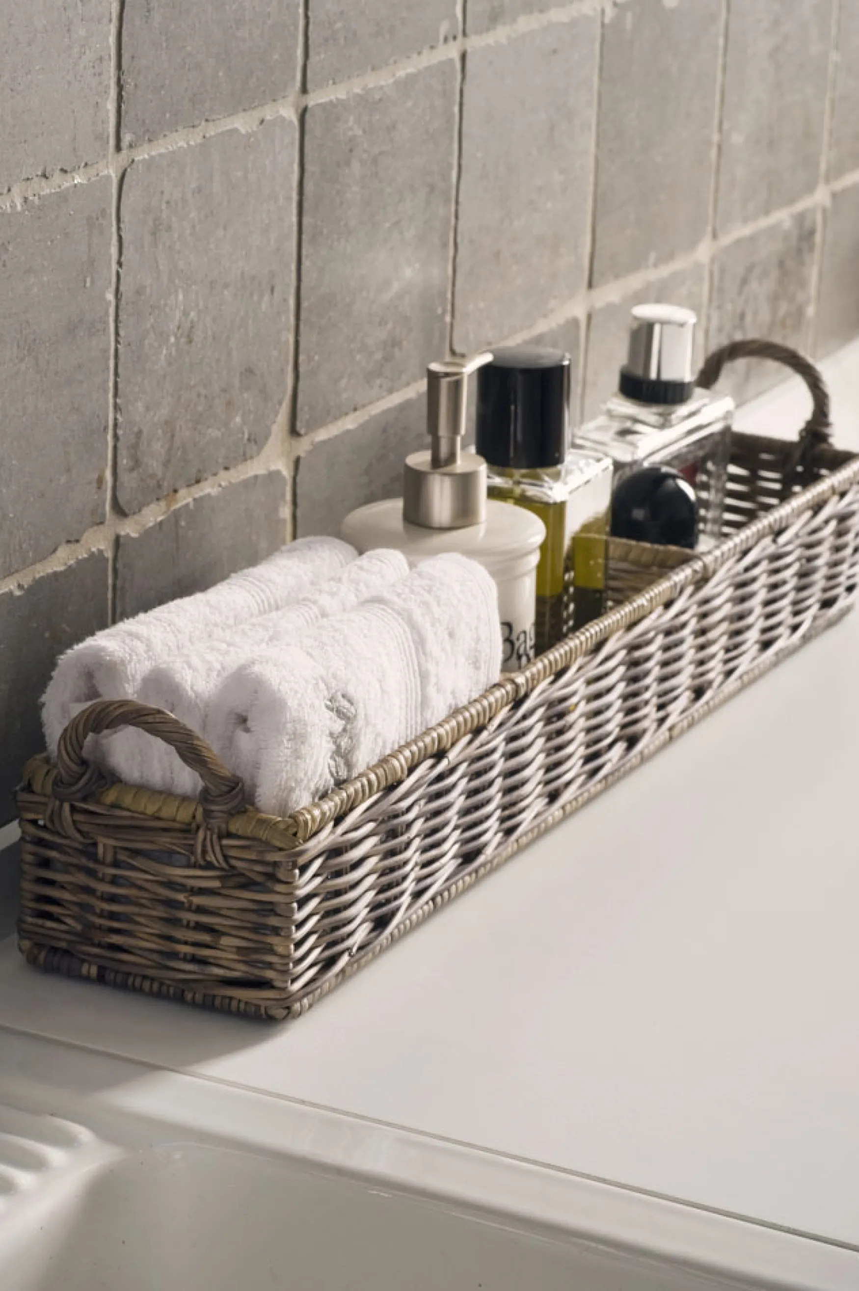 Outlet Rivièra Maison Rustic rattan rectangular basket