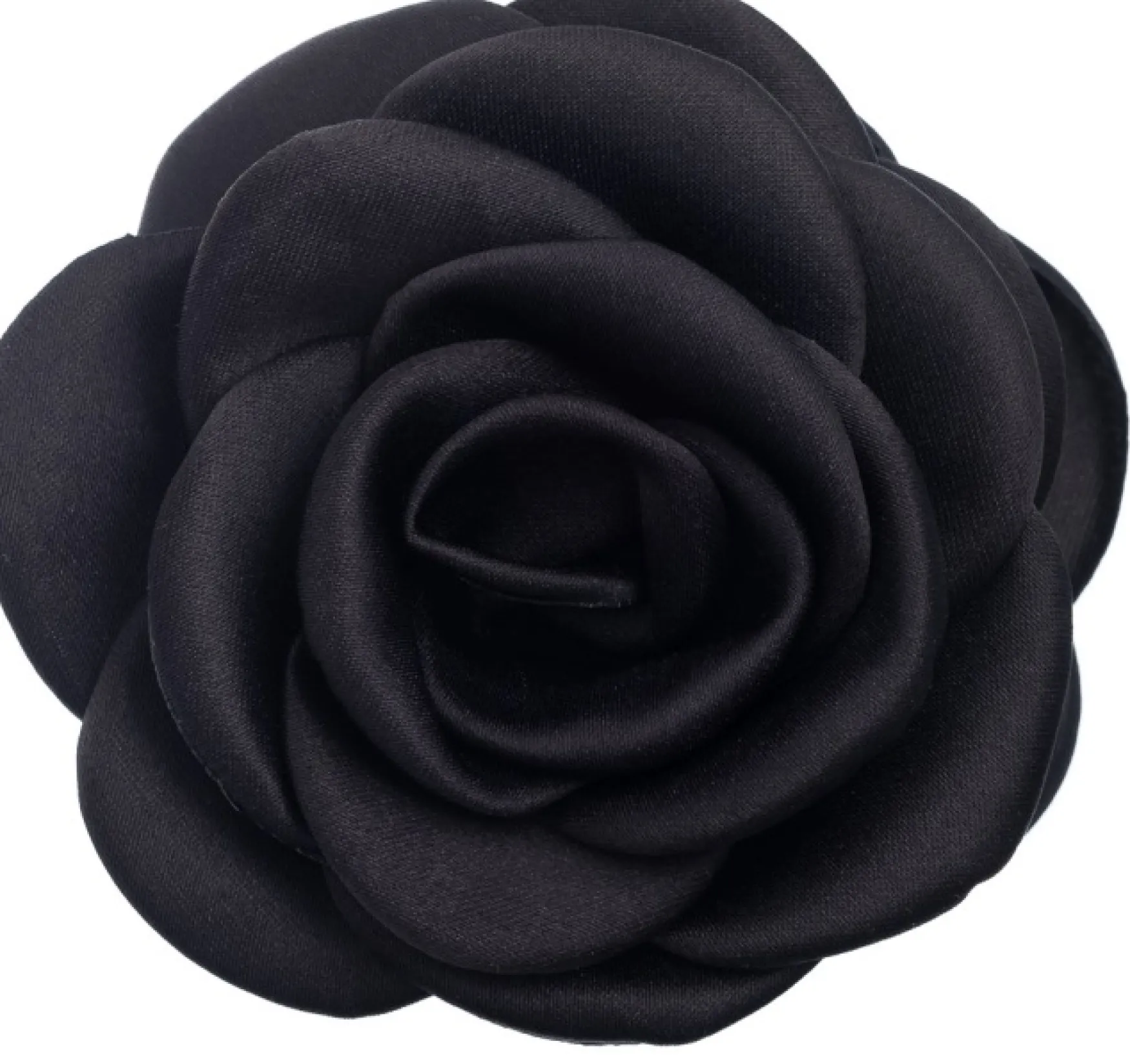 Best DARK department Satin rose hair claw, black