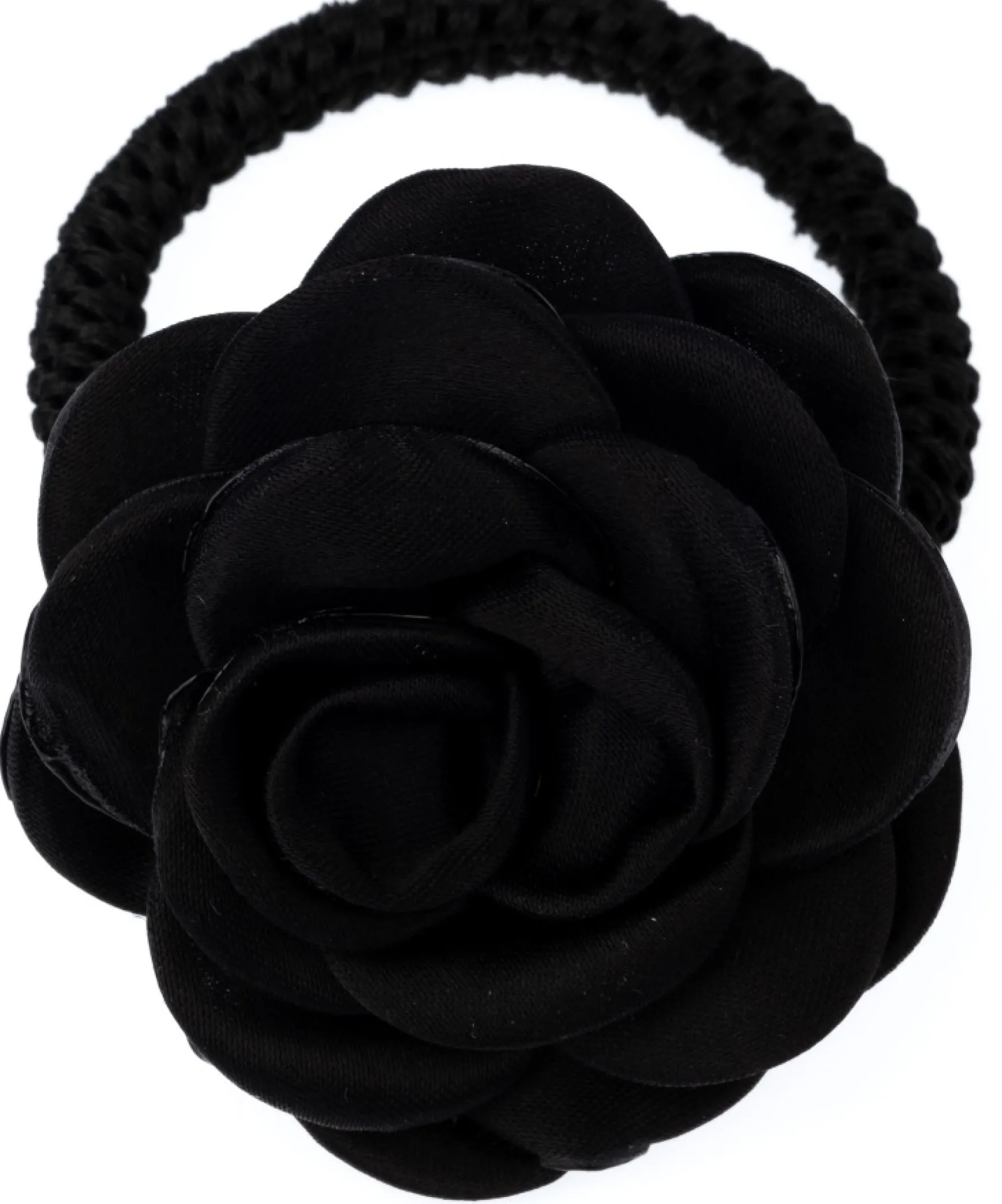 Online DARK department Satin rose hair tie, black