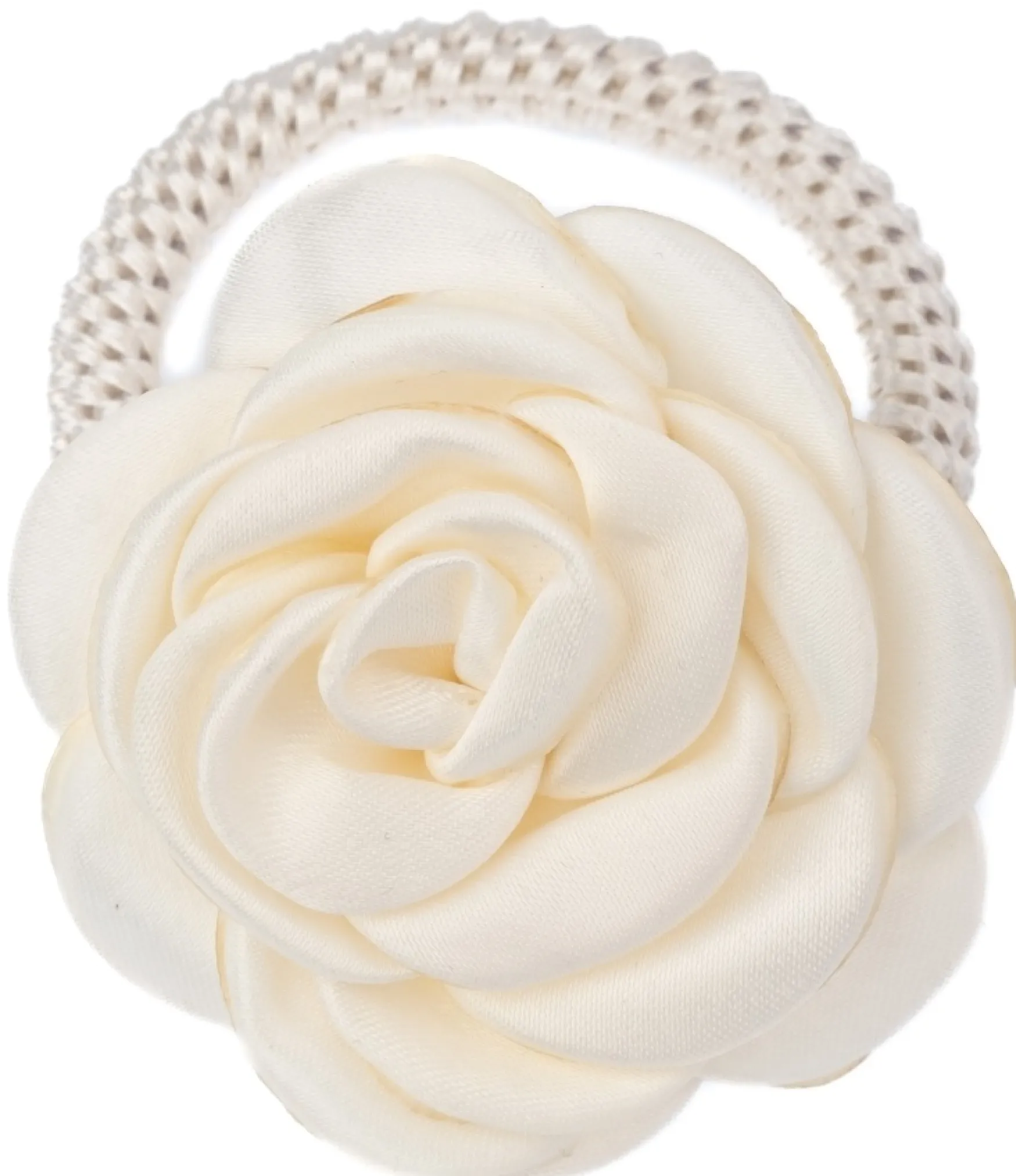Online DARK department Satin rose hair tie, off white