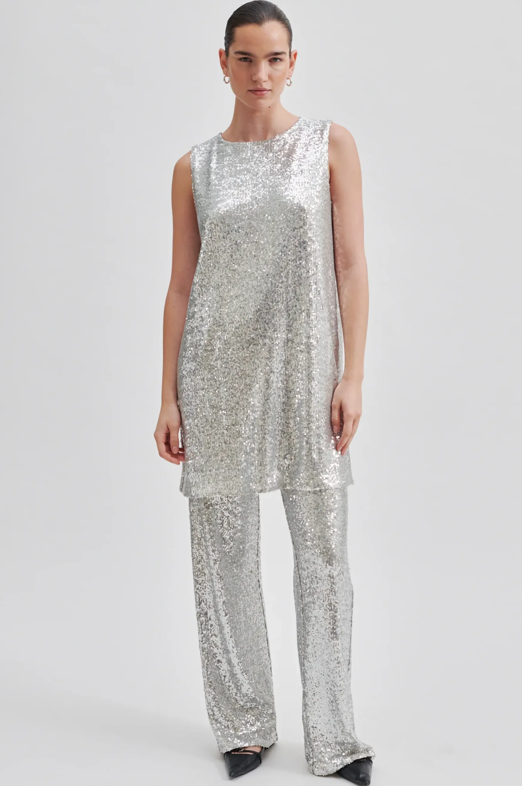 New Second Female Shine dress, pumice stone