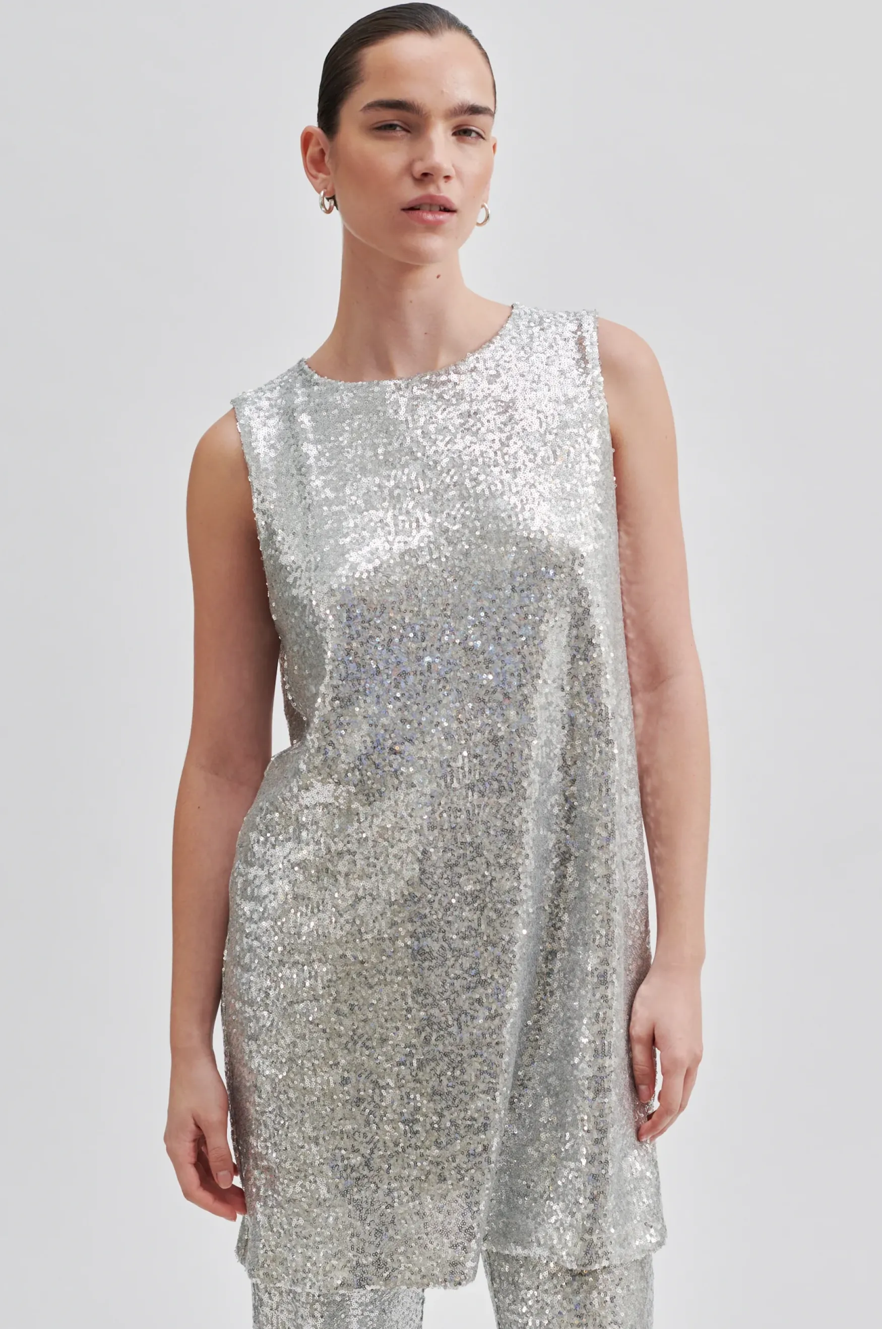 New Second Female Shine dress, pumice stone