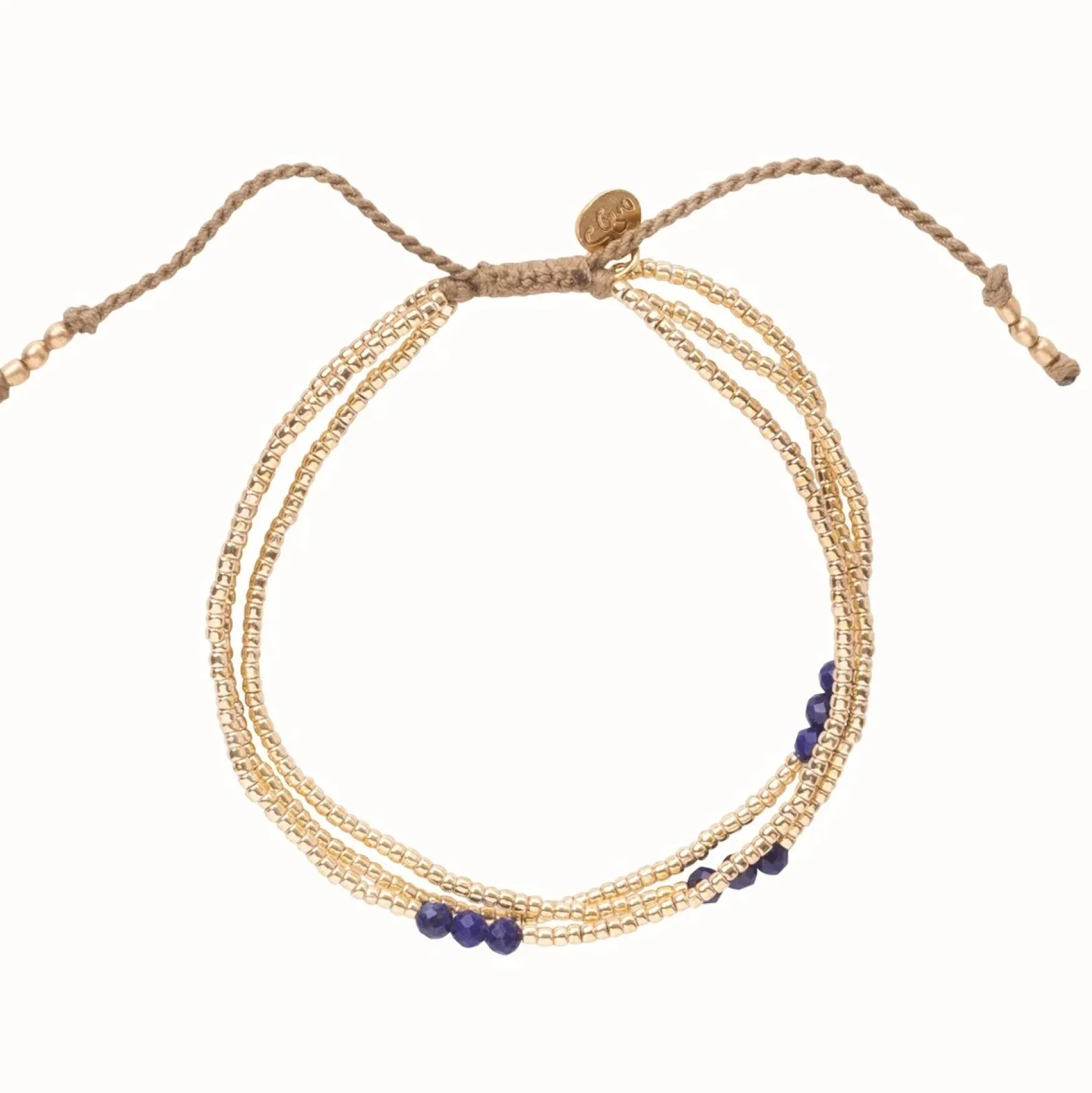 Fashion A Beautiful Story Shiny lapis lazuli gold bracelet