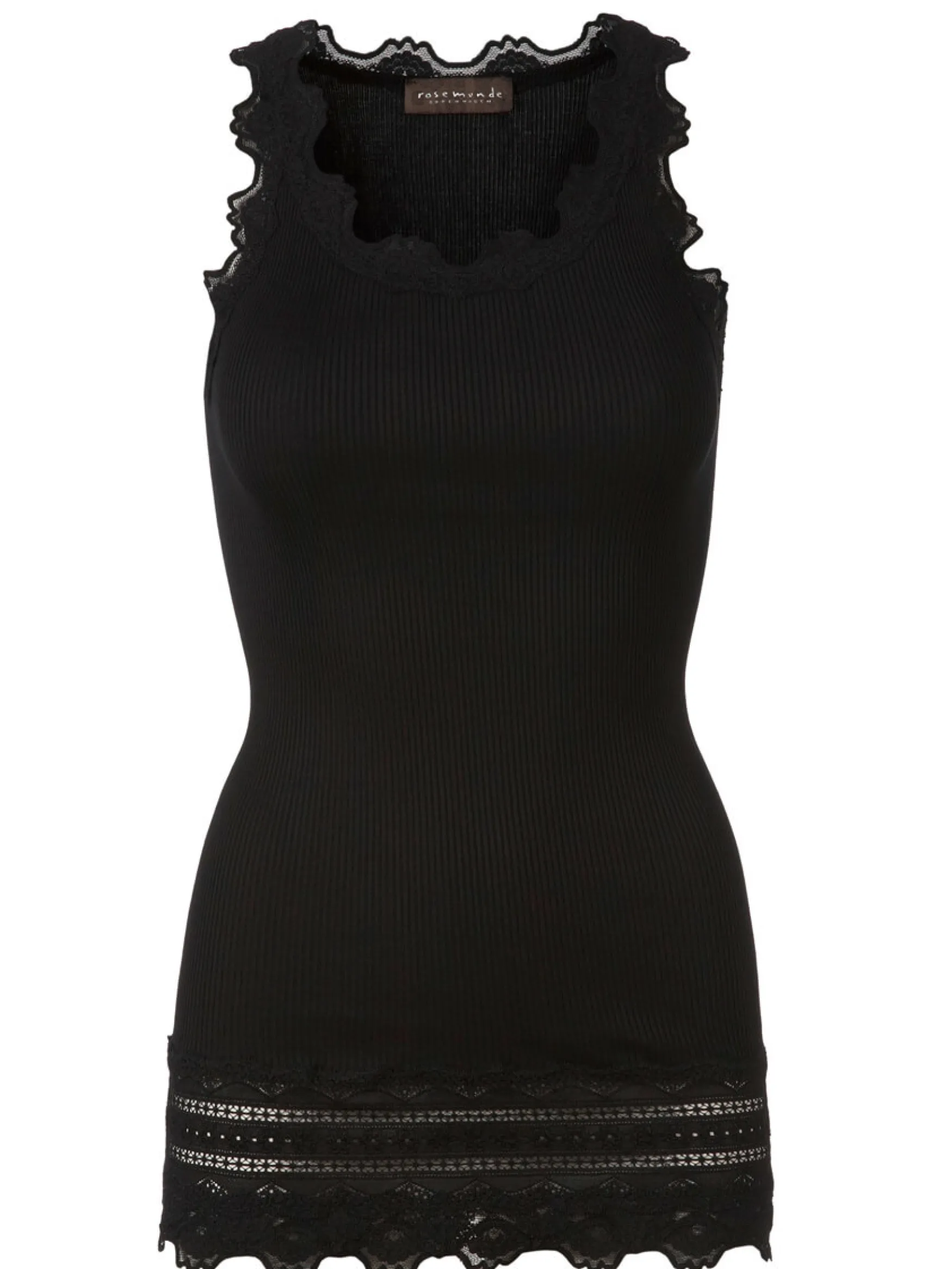 New Rosemunde Silk top long, black MUSTA