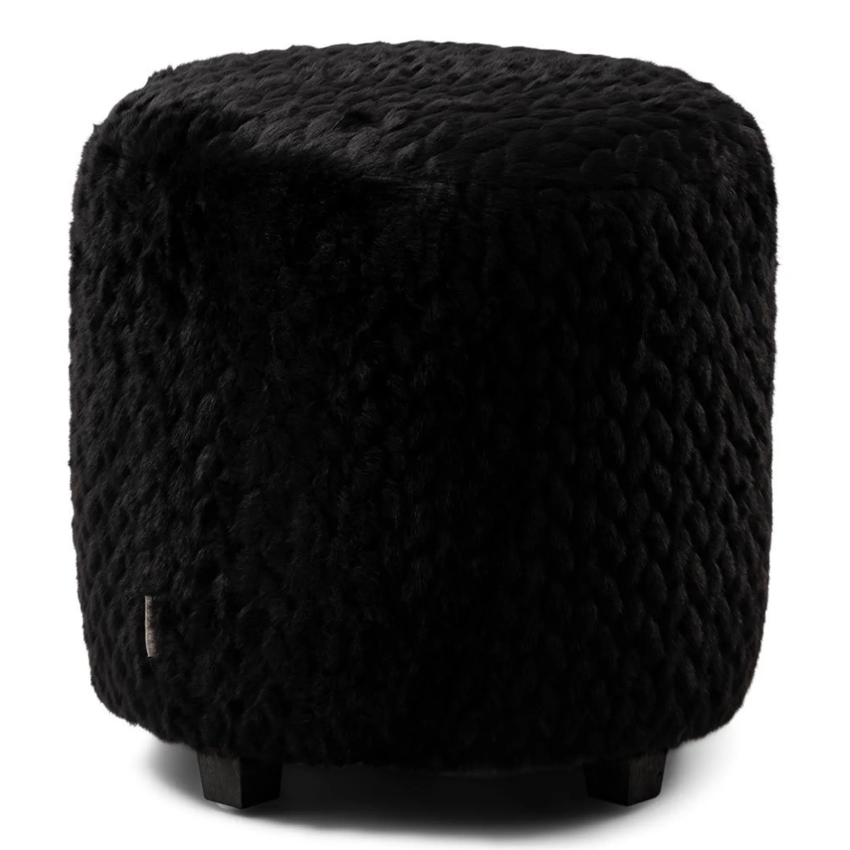 Best Rivièra Maison Silver creek footstool fur, black