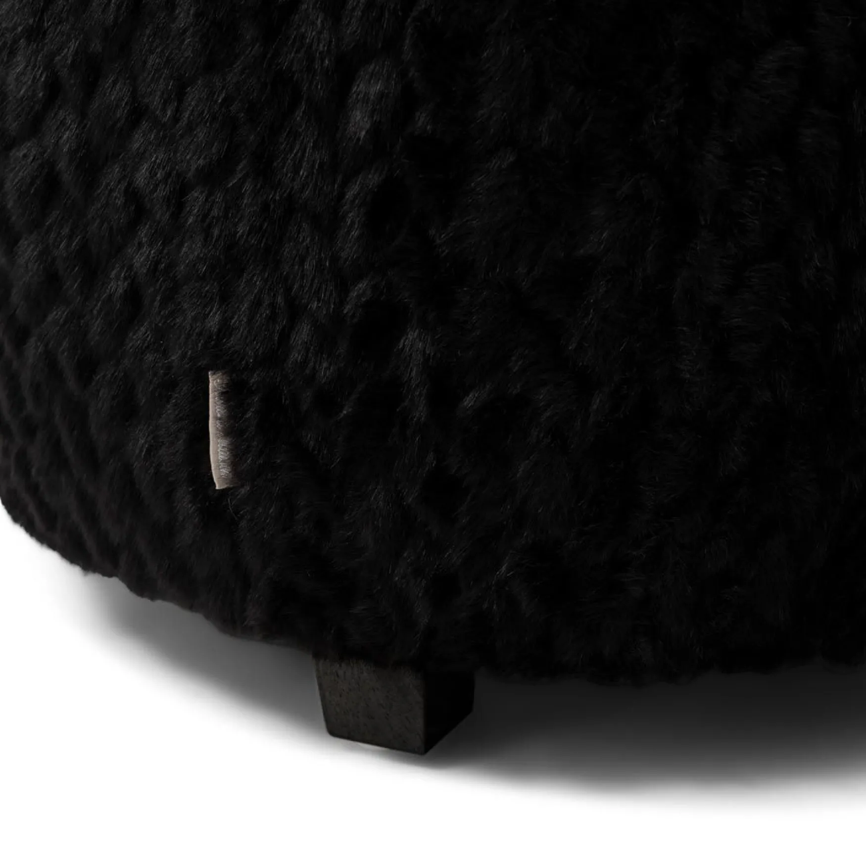 Best Rivièra Maison Silver creek footstool fur, black