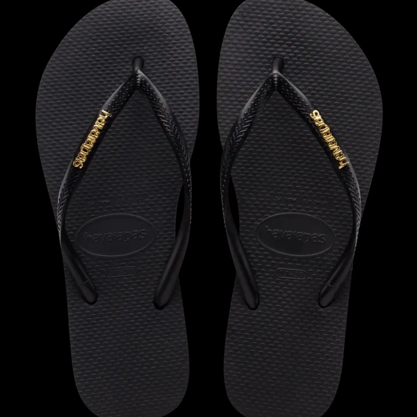 Outlet Havaianas Slim logo metallic, black/golden