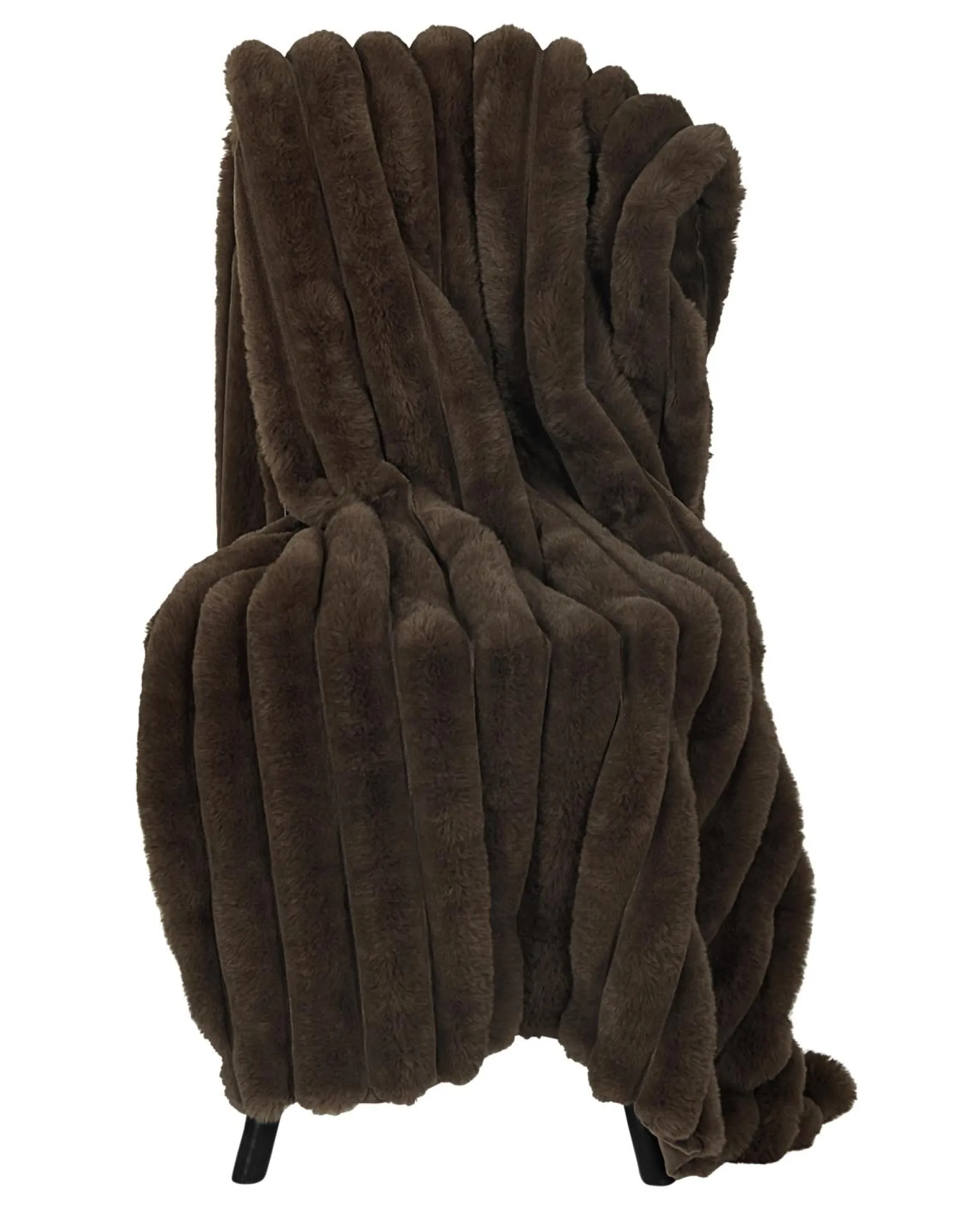 Online Skinnwille Striped blanket wave 120x180, brown