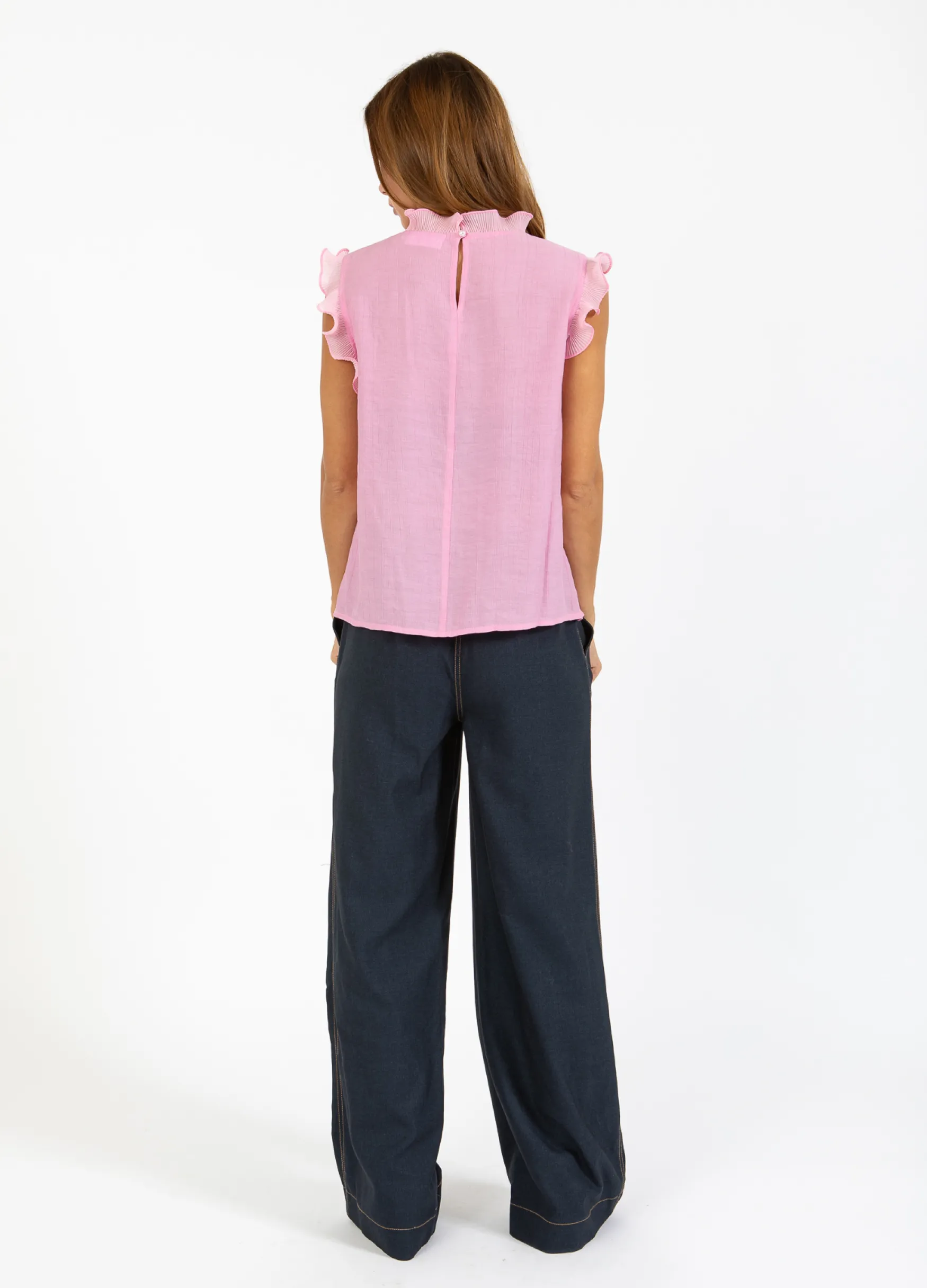 top_with_ruffles_magenta_4.webp Clearance Coster Copenhagen Top with ruffles, magenta