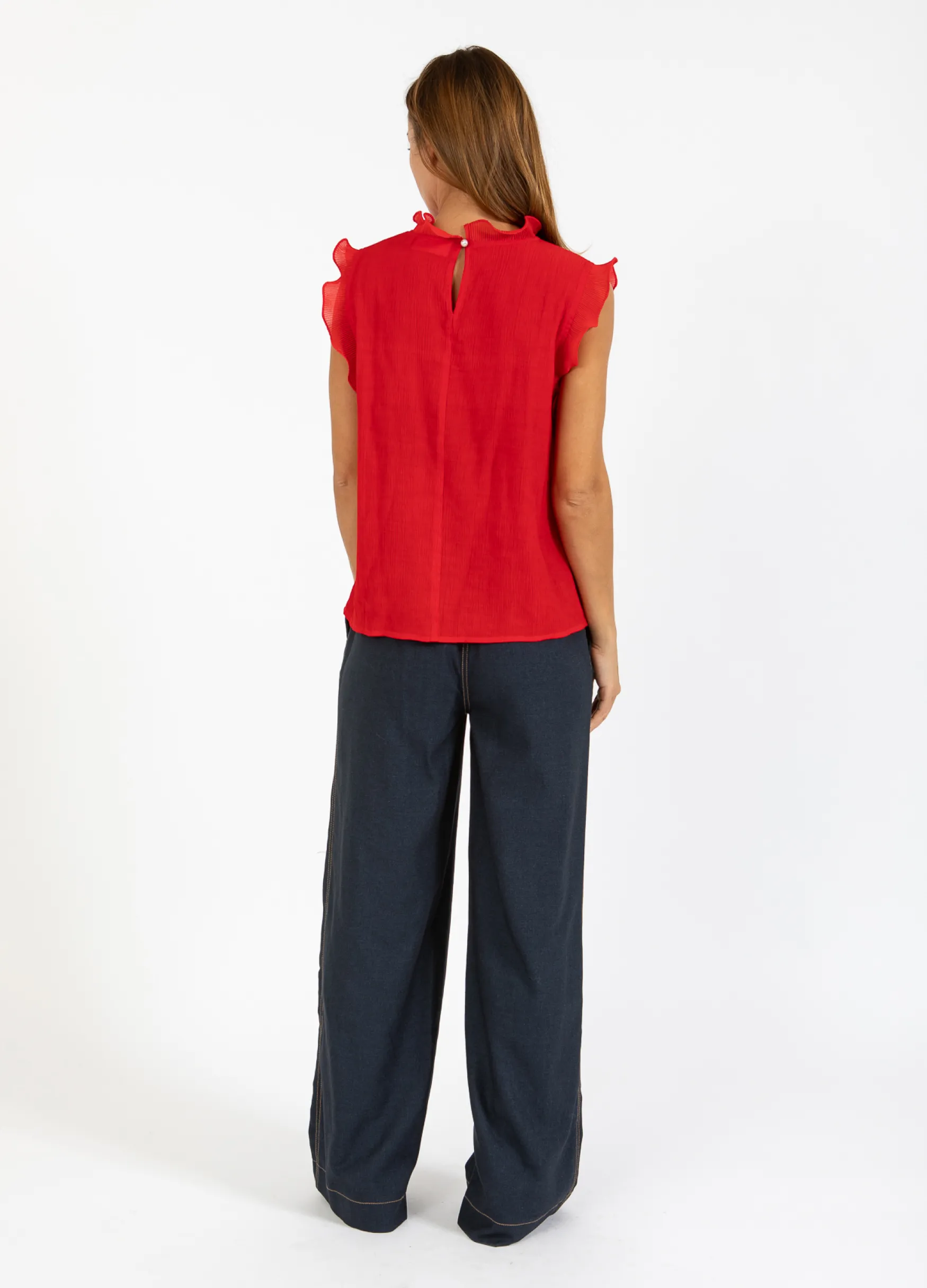 top_with_ruffles_scarlet__4.webp Clearance Coster Copenhagen Top with ruffles, scarlet red