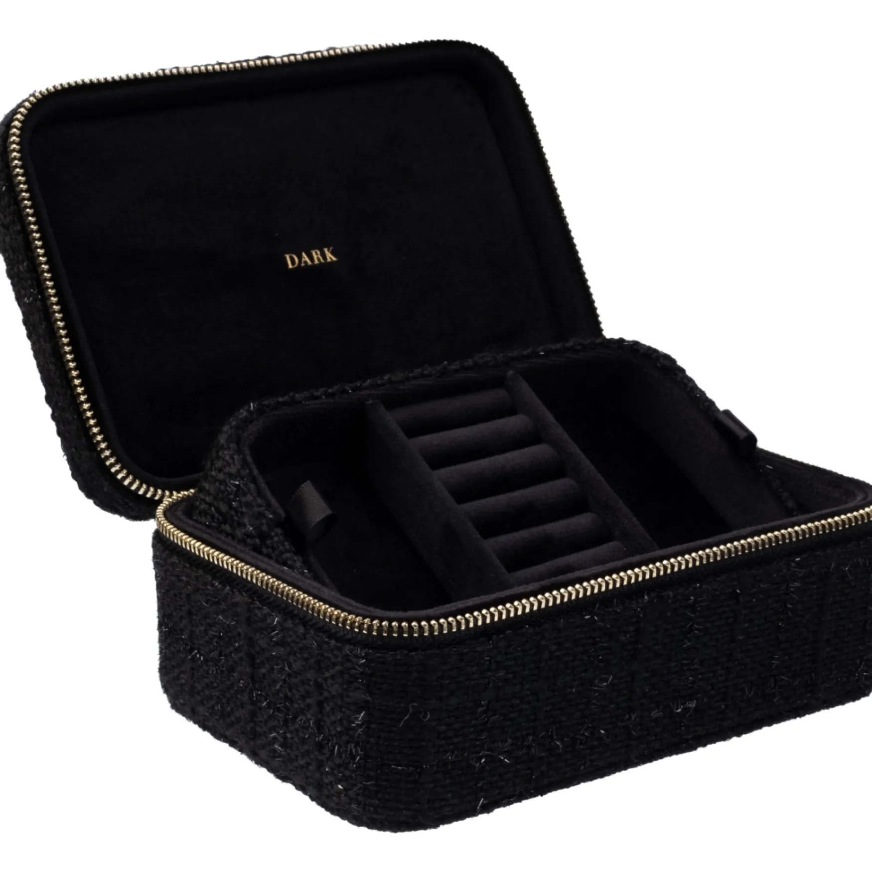 Hot DARK department Tweed jewellery box, black