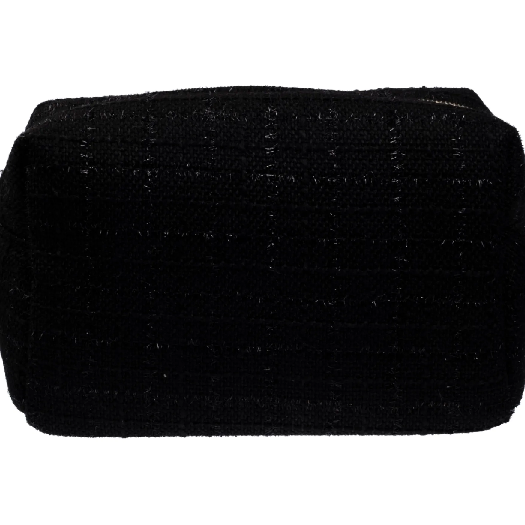 Online DARK department Tweed make-up pouch large, black