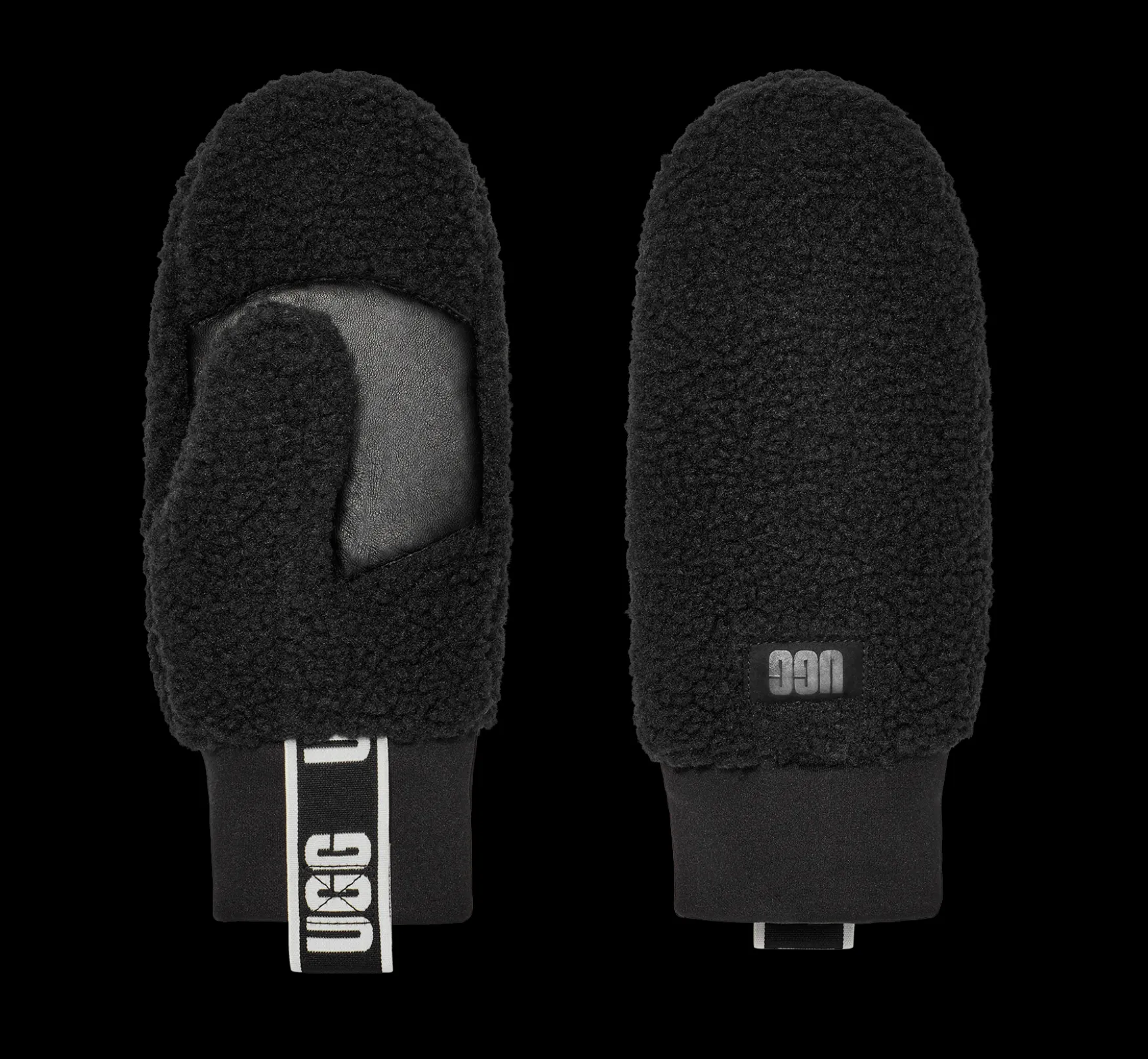 New UGG fluff mitten with logo tape, black