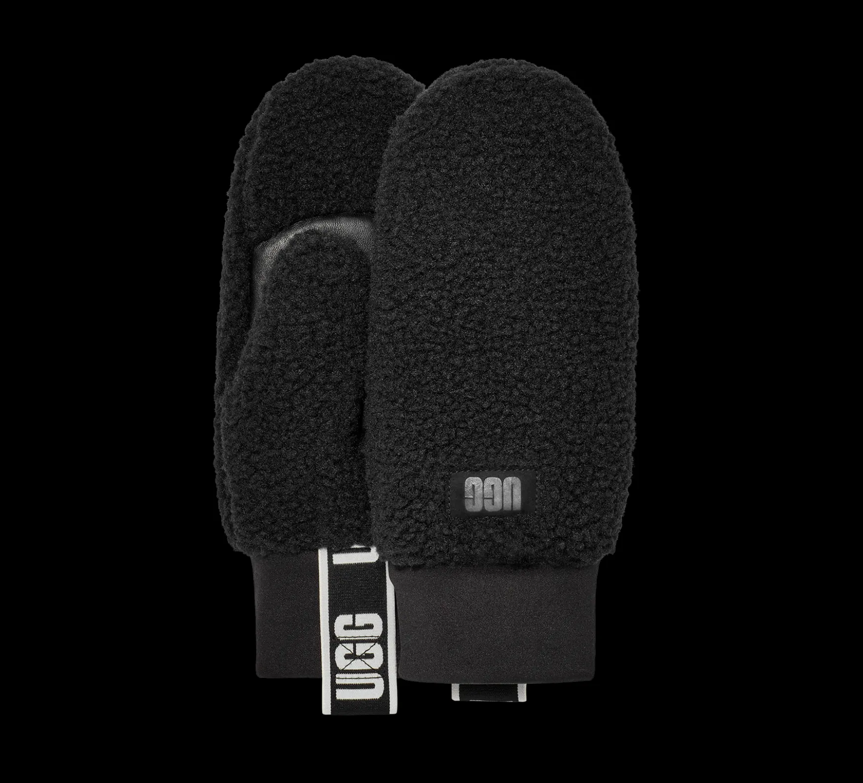 New UGG fluff mitten with logo tape, black