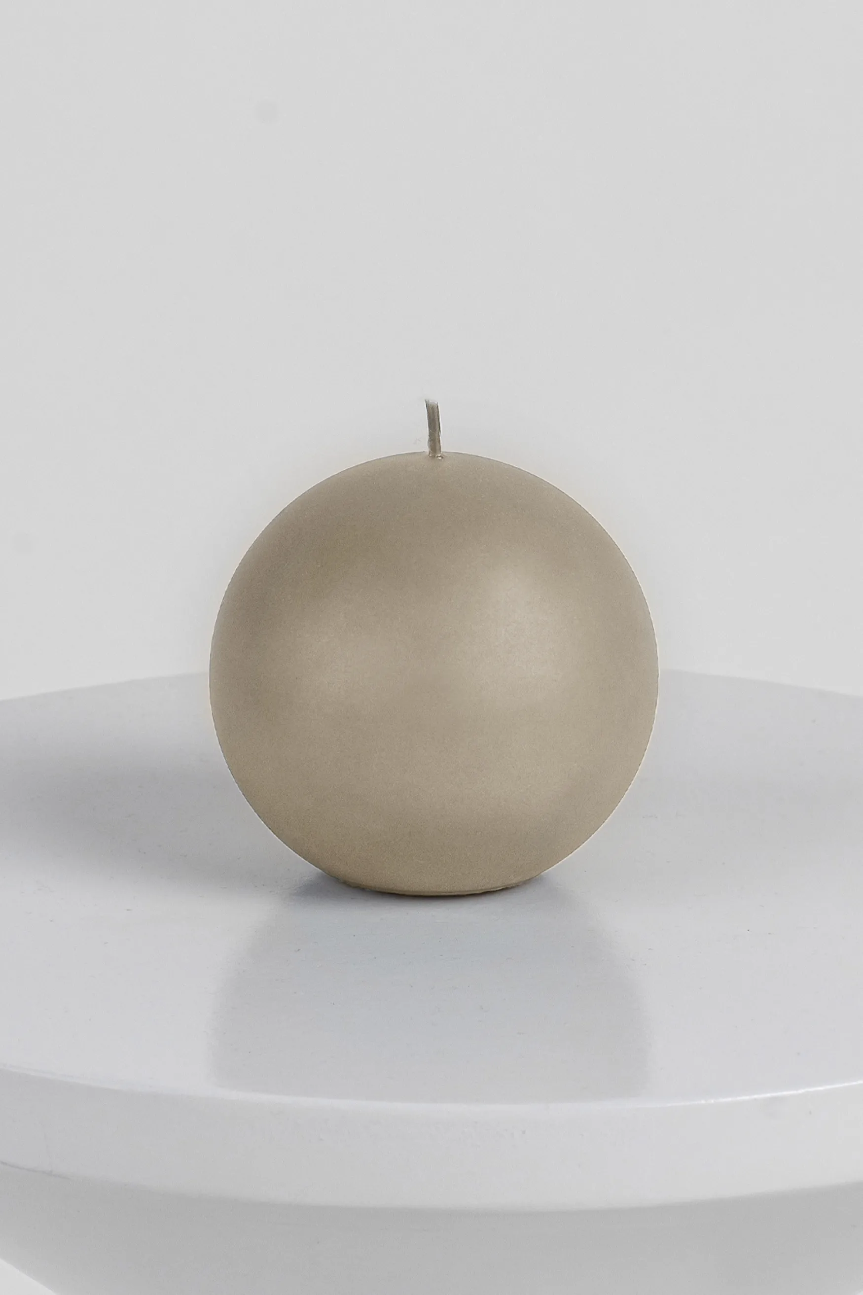 Clearance Balmuir Velvet ball candle 10cm, dark taupe
