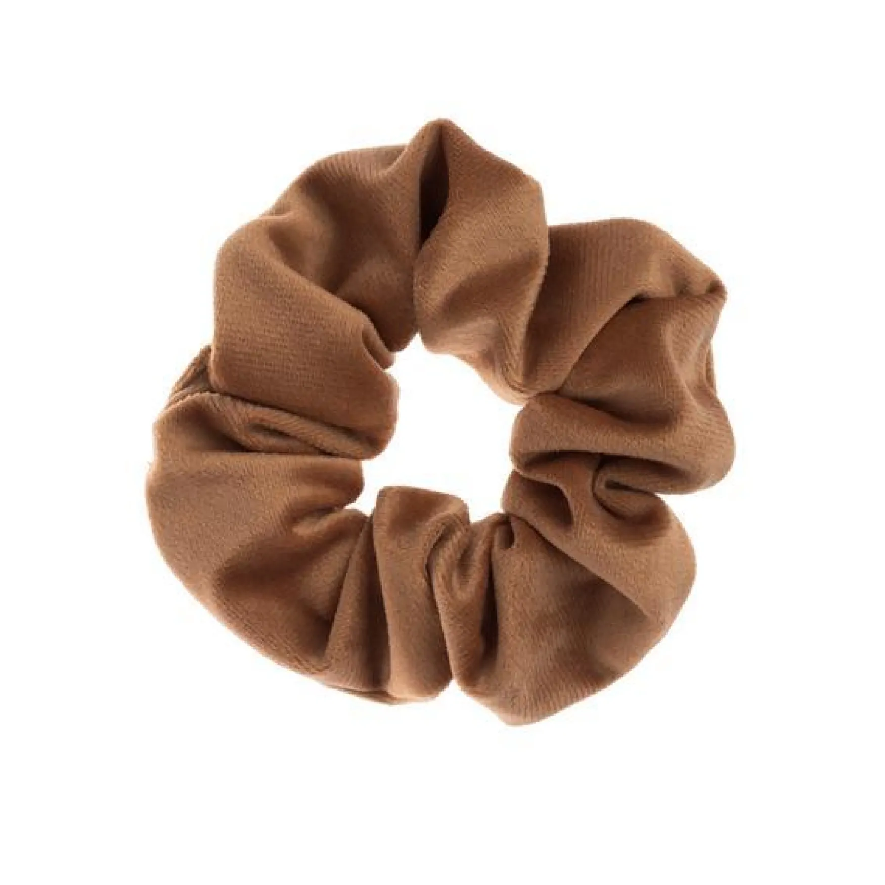 Fashion DARK department Velvet plain scrunchie, camel
